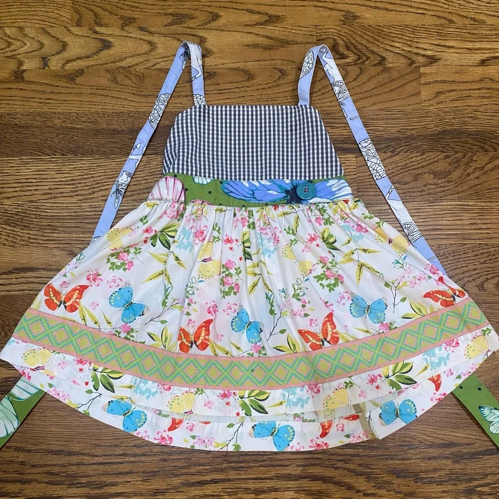 Matilda Jane Blue and Green Butterfly Dress - Picture 1 of 3